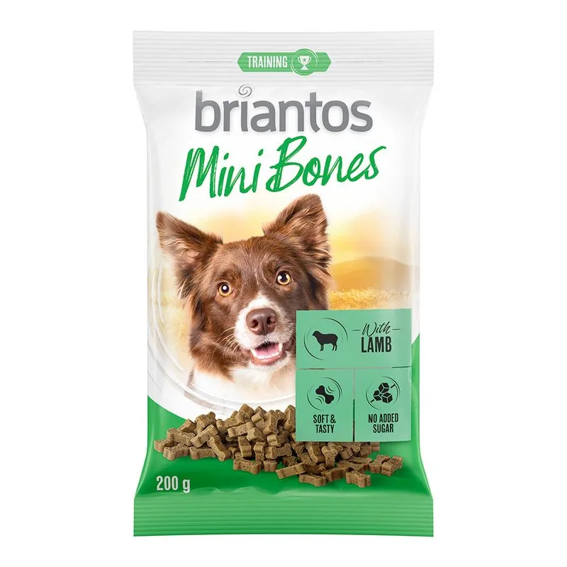 Briantos Mini Bones Snack per cane (Set %: 2 x 200 g con Agnello)