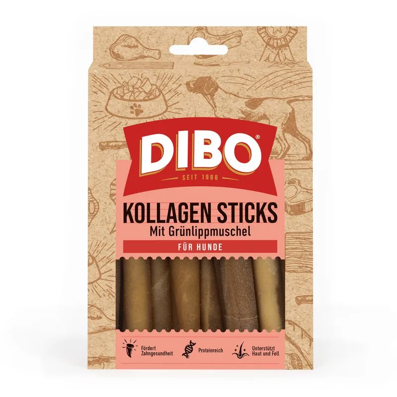 DIBO Collagene Stick con Cozza verde Snack per cane (Set %: 4 x 150 g)