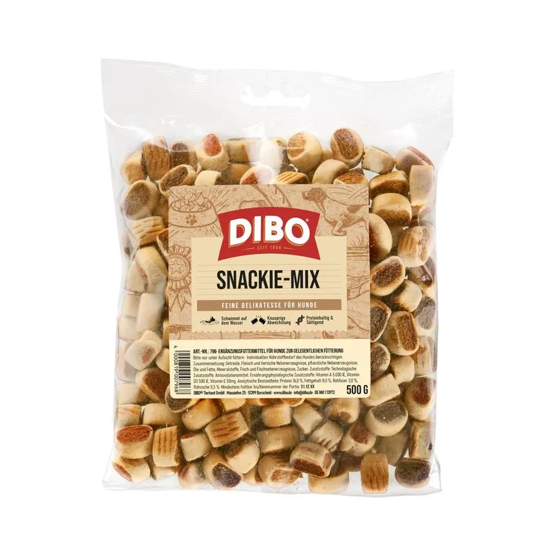 DIBO Snackie Mix Snack per cane (Set %: 4 x 500 g)
