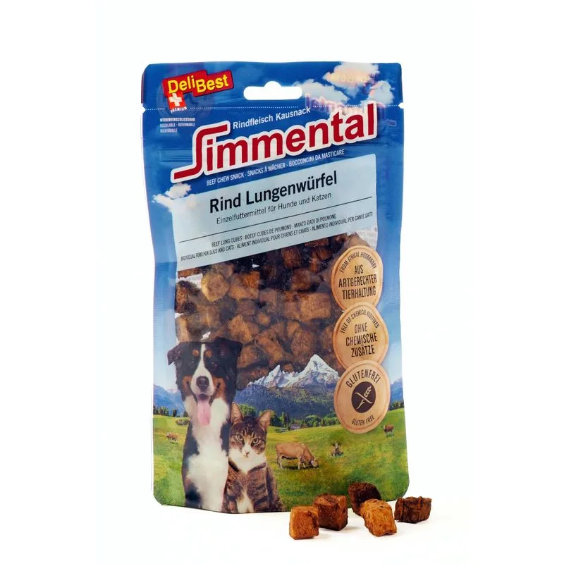 DeliBest Cubetti di polmone di manzo Simmental (Set %: 8 x 60 g)