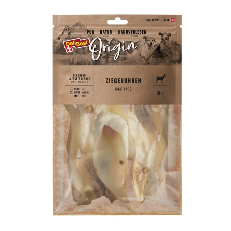 DeliBest Origin Orecchie di capra (Set %: 4 x 80 g)