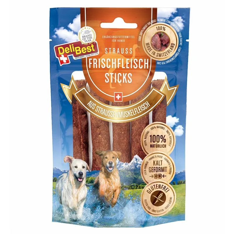 DeliBest Sticks di struzzo (Set %: 10 x 10 cm)