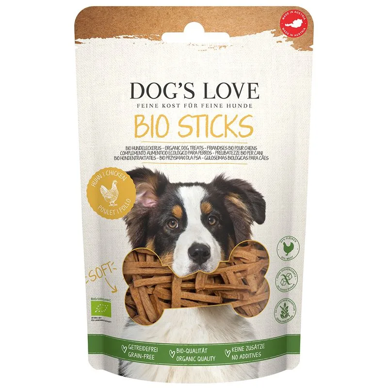 Dog´s Love Bio Sticks con Pollo bio (Set %: 12 x 150 g)
