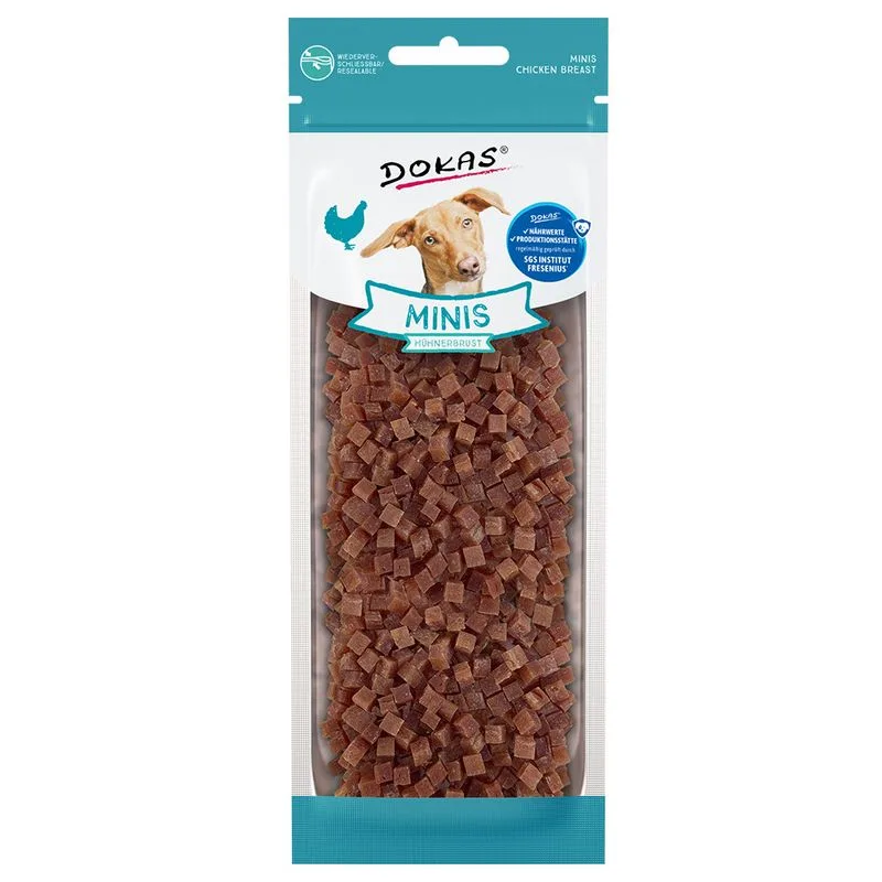 Dokas Minis Petto di pollo Snack per cane (Set %: 2 x 70 g)