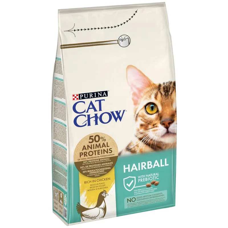 PURINA Cat Chow Hairball Control ricco in Pollo Crocchette per gatto (4,5 kg)