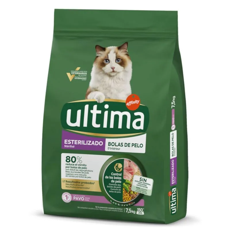 Multipack! 2 x Ultima Cat Crocchette per gatti (Sterilized Hairball Tacchino (2 x 7,5 kg))