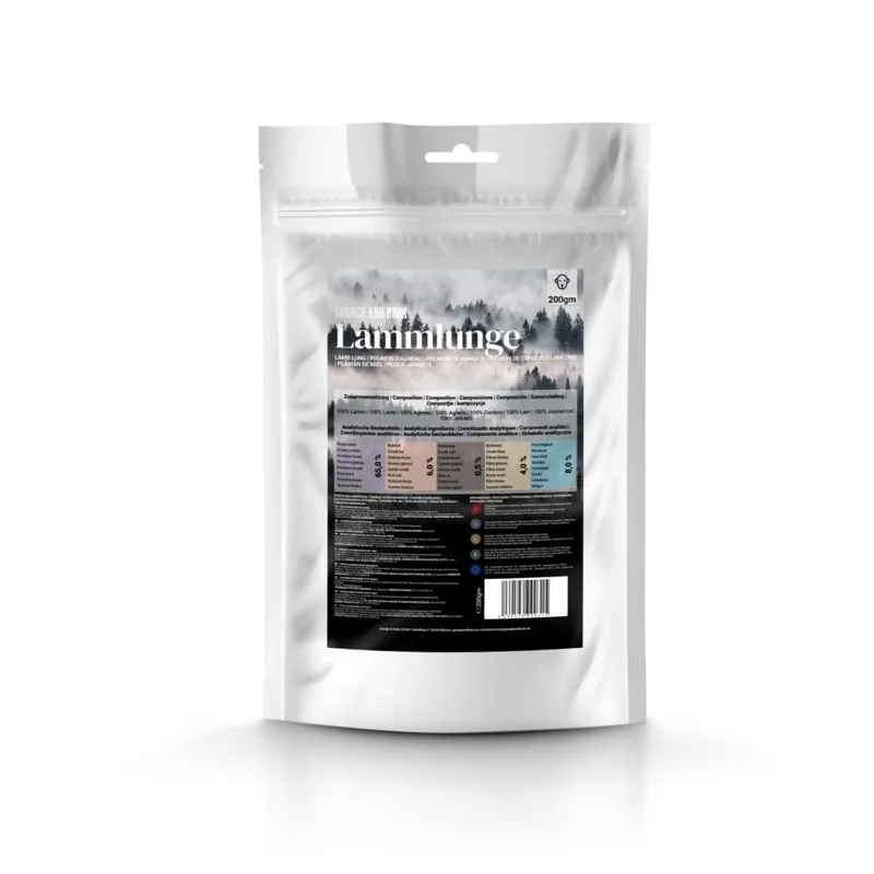 George & Bobs snack per cani 3 x 200 g (Polmone di Agnello)
