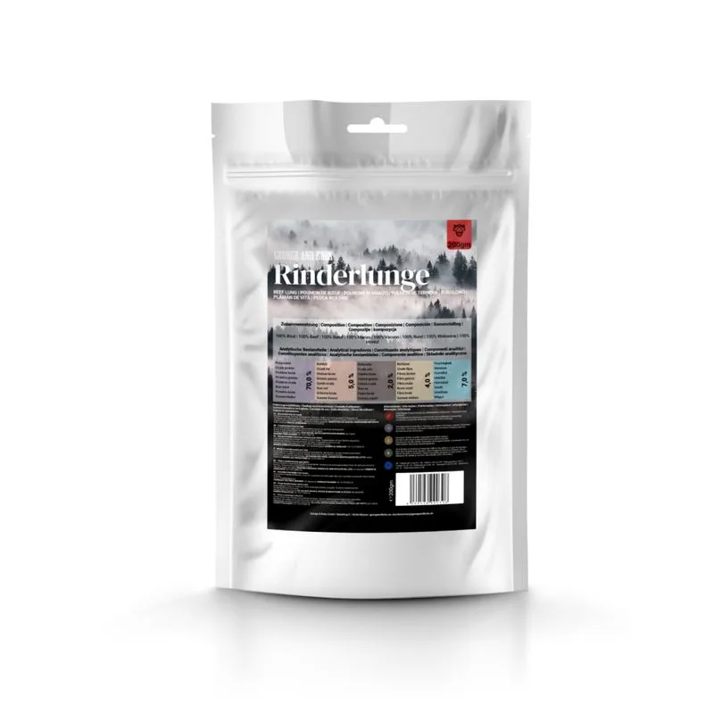 George & Bobs snack per cani 3 x 200 g (Polmone di Manzo)