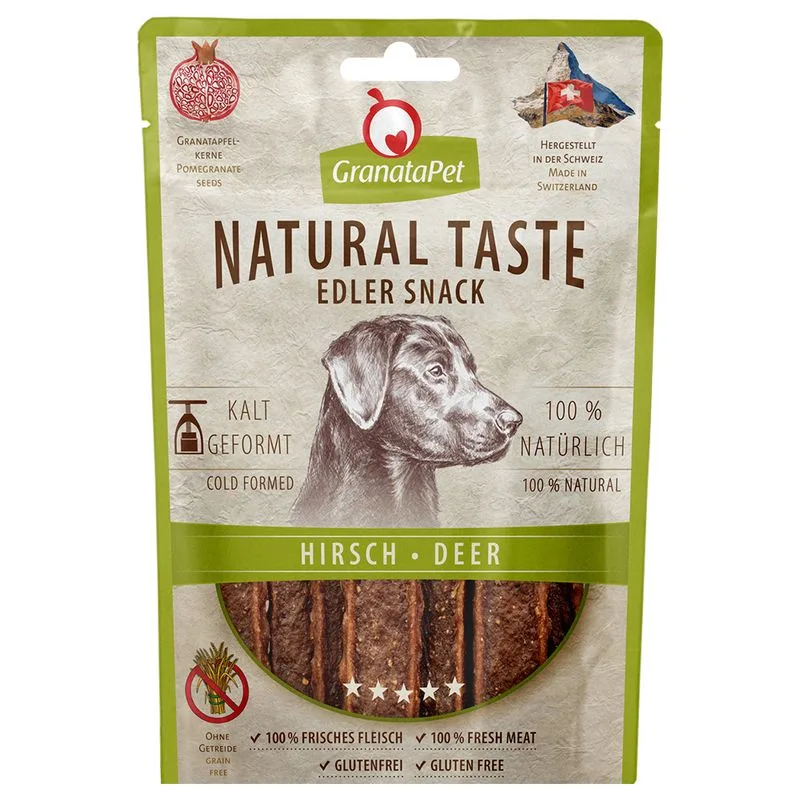 GranataPet Natural Taste Edler Snack per cani (Set %: 3 x 90 g Cervo)
