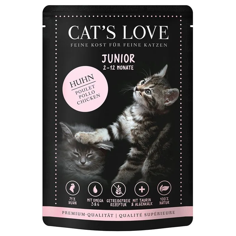 Cat's Love 24 x 85 g Umido per gatto (Junior Pollo)