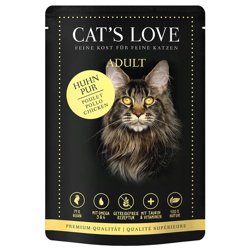 Cat's Love 24 x 85 g Umido per gatto (Puro Pollo)