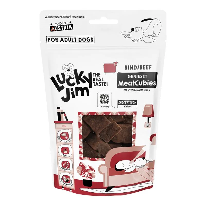 Lucky Jim MeatCubies 70 g (Set %: 8 x 70 g Manzo)