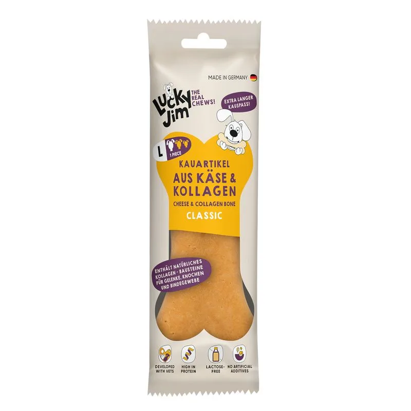 Lucky Jim Osso da Masticare L (Set %: 3 x 120 g Formaggio & Collagene Classic)