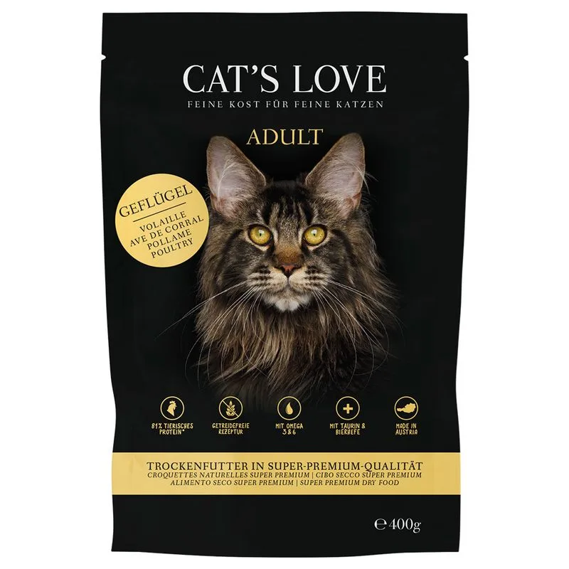 Cat's Love Adult Pollo Crocchette per gatto (Set %: 2 x 400 g)