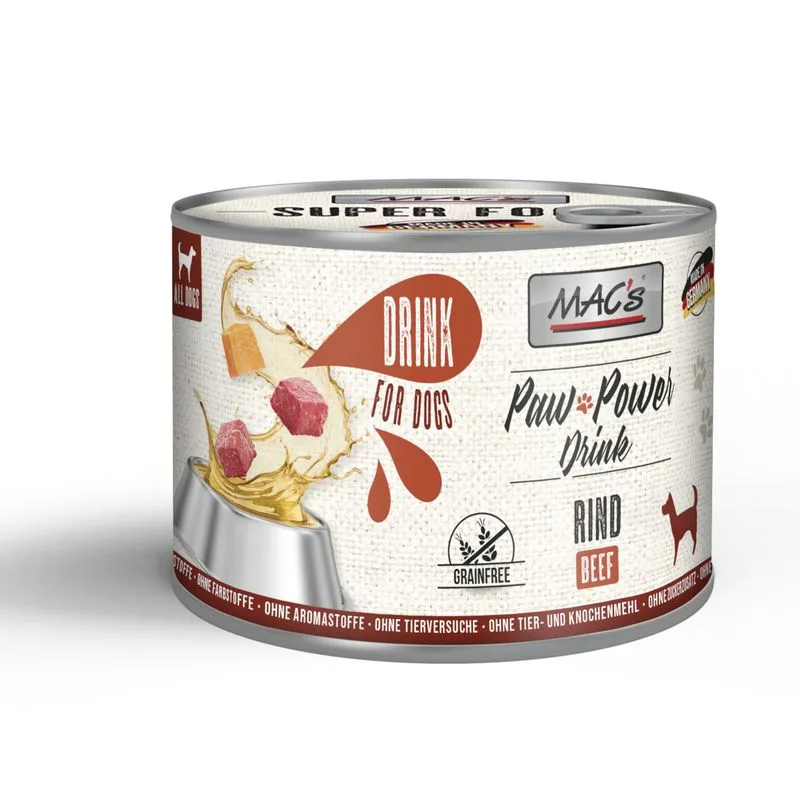 MAC's Dog Paw Power Drink 12 x 185 g (Manzo)