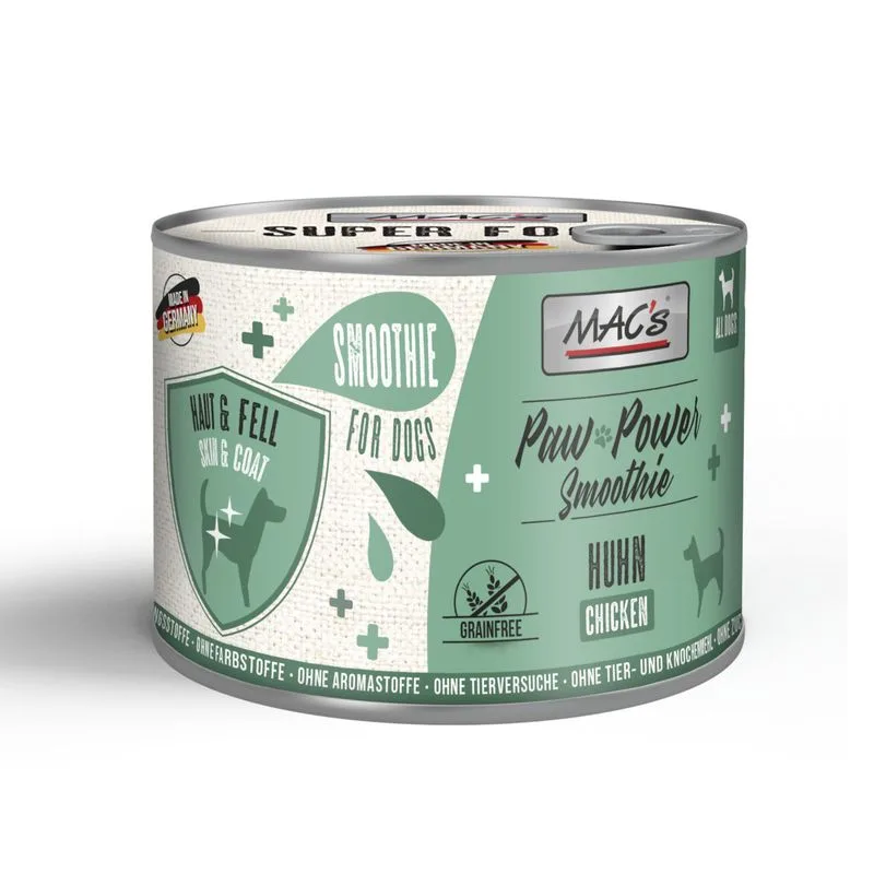 MAC's Dog Paw Power Smoothie 6 x 185 g (Pollo - Skin & Coat)