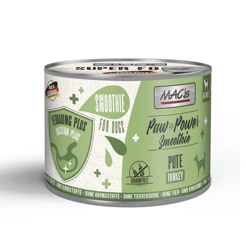MAC's Dog Paw Power Smoothie 6 x 185 g (Tacchino - Digestion)