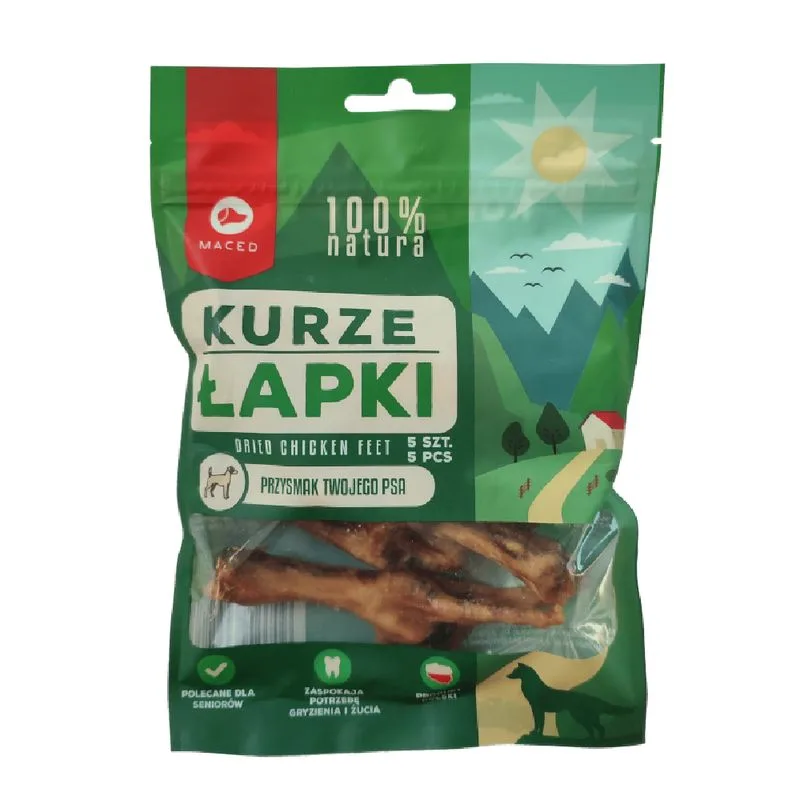 Maced Natural Zampe di Pollo Snack cane (Set %: 3 x 5 pz (225 g))