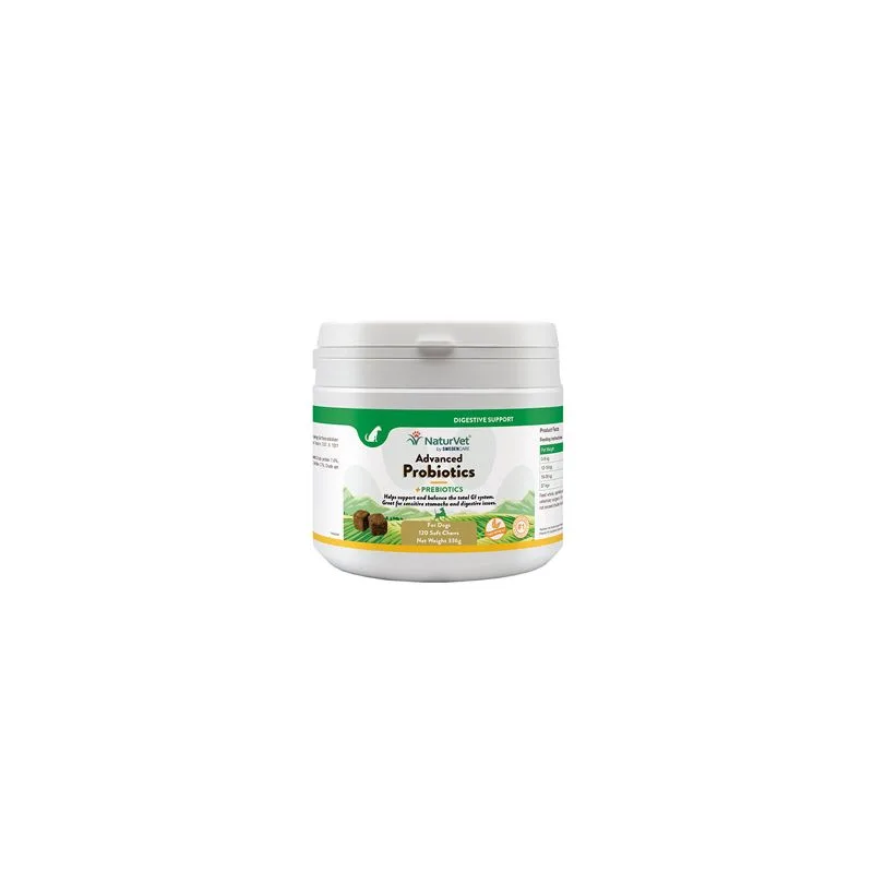 NaturVet Advanced Probiotics + Complemento alimentare cane (120 pz)