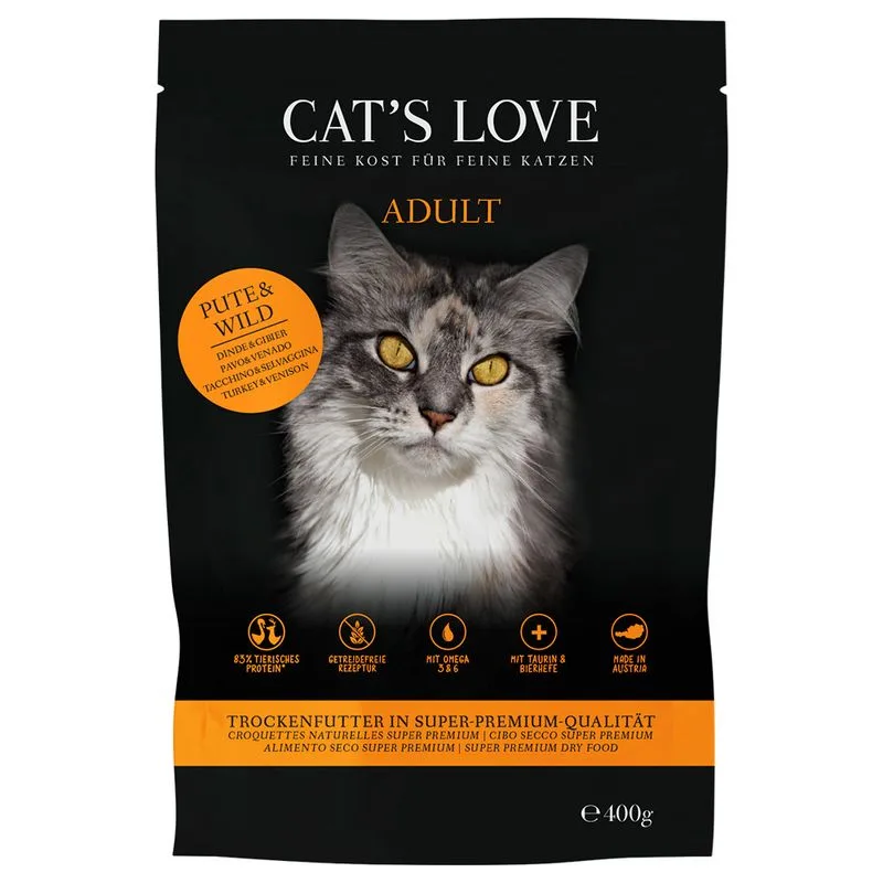 Cat's Love Adult Tacchino e Selvaggina Crocchette per gatto (Set %: 2 x 400 g)