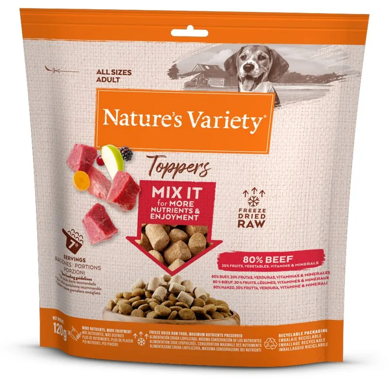 Nature's Variety Toppers Snack liofilizzati per cani (Set %: 2 x 120 g Manzo)