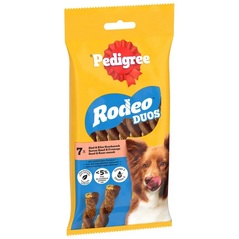 Pedigree Rodeo Duos Snack per cane (Set %: 10 x 7 pz Manzo e Formaggio)