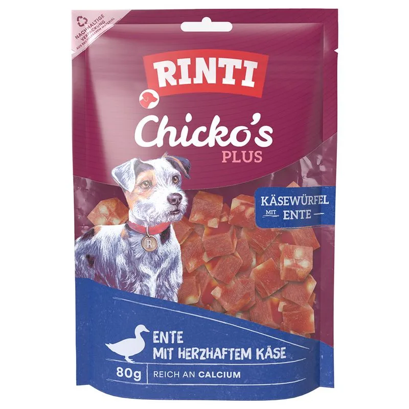 RINTI Chicko Plus Cubetti di Formaggio & Anatra (12 x 80 g)