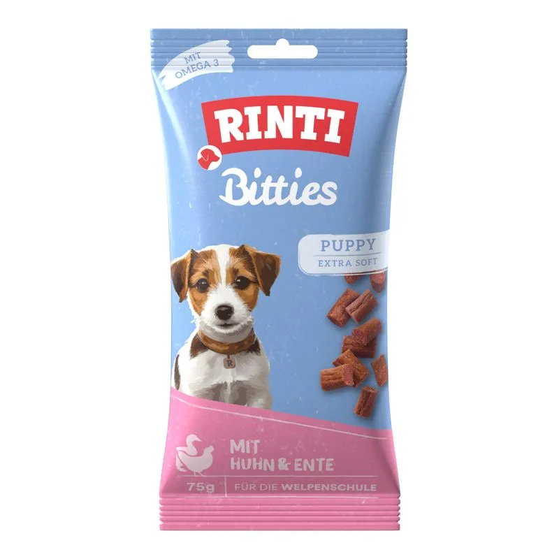RINTI Extra Bitties Puppy Pollo (Set %: 6 x 75 g Pollo & Anatra)