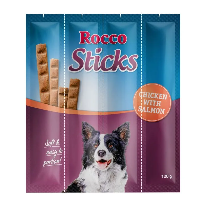 Multipack risparmio! Rocco Sticks 3 x 12 pz Snack per cani (Pollo & Salmone)