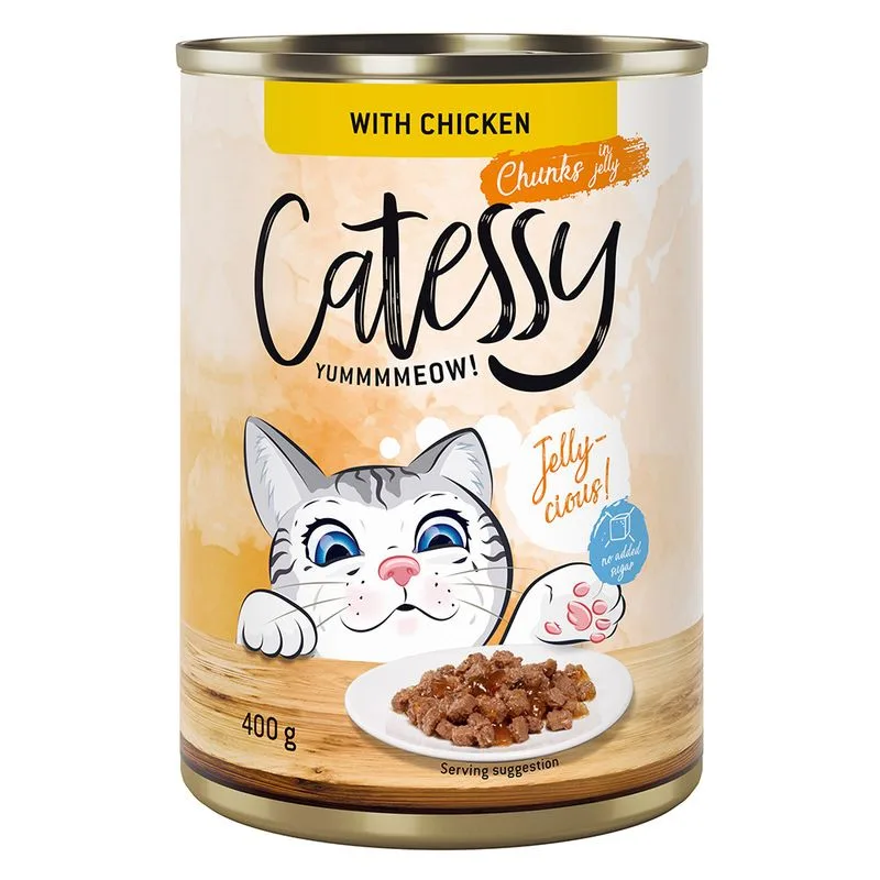 Bocconcini in Salsa o Gelatina Catessy 24 x 400 g (con Pollo in Gelatina)