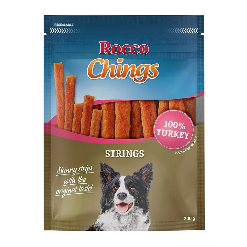Rocco Chings Strings Snack per cane (200 g Tacchino)