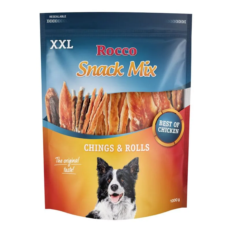 Rocco Mix Chings & Rolls Snack per cani (Set %: 2 x 1 kg)