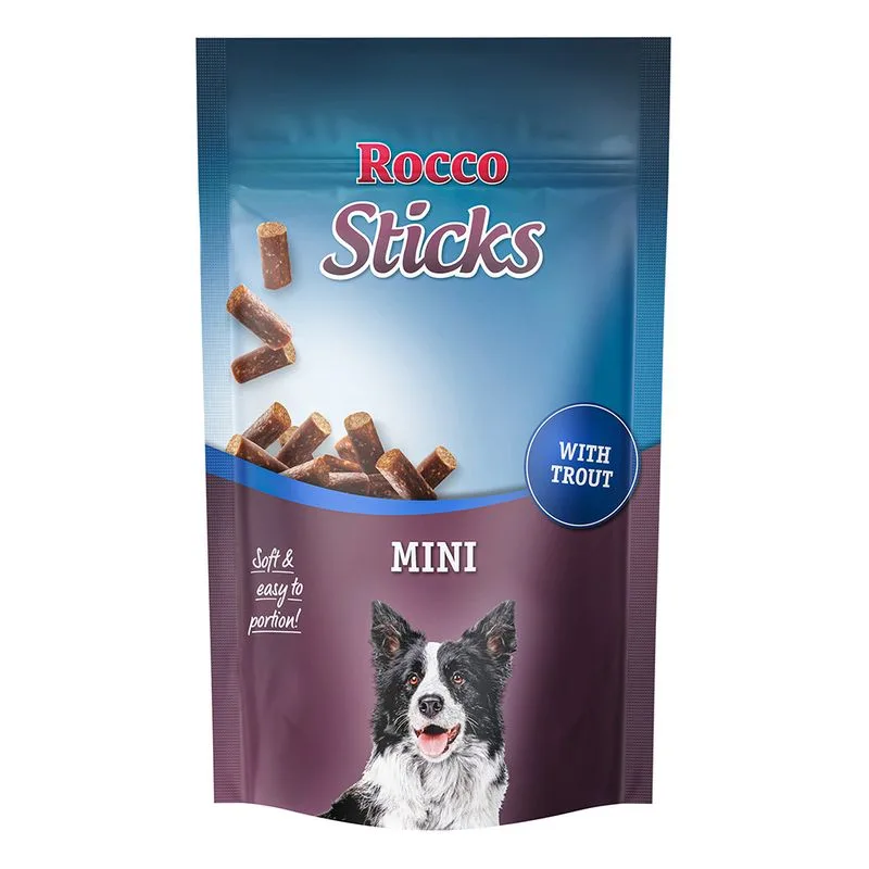 Rocco Sticks Mini Snack per cane (100 g con Trota)