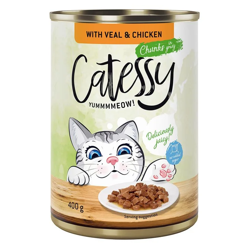 Bocconcini in Salsa o Gelatina Catessy 24 x 400 g (con Vitello e Pollo in Salsa)