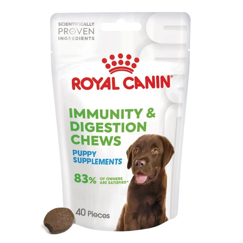 Royal Canin Puppy Immunity & Digestion Chews Supplement Snack cuccioli (Set %: 2 x 100 g (80 pz))