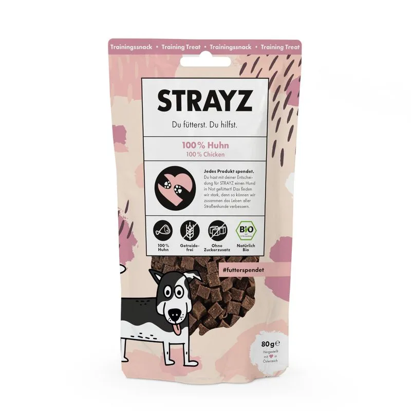 STRAYZ BIO Training Snack Pollo bio (Set %: 4 x 80 g)