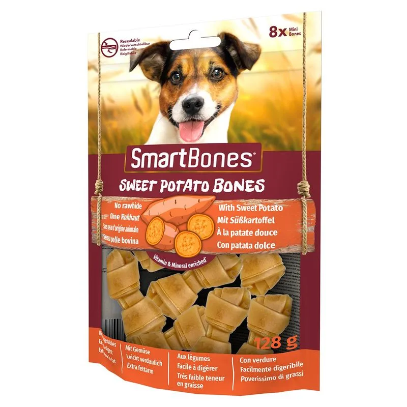 SmartBones Ossi alle Patate dolci per cani di piccola taglia (Set %: 3 x 8 pz)