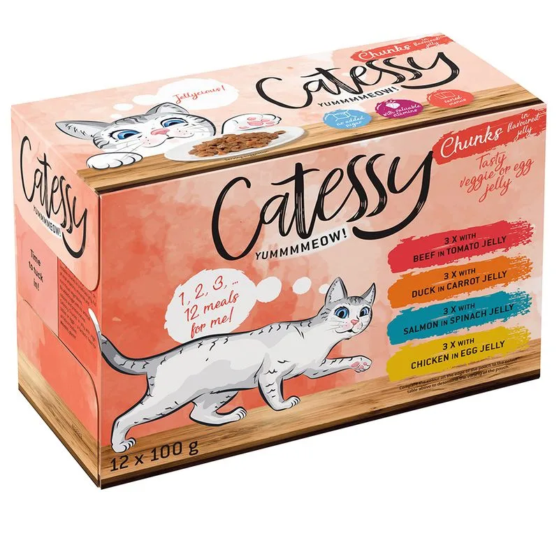 Catessy Bocconcini in Gelatina con verdure (Set %: 48 x 100 g - 4 gusti)
