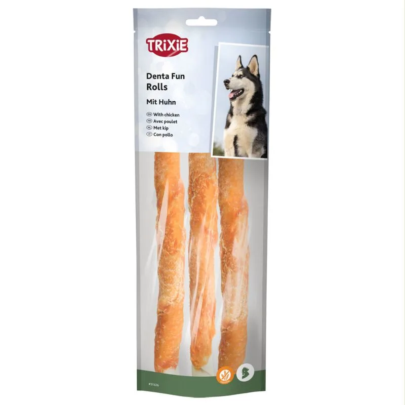 Trixie Denta Fun Rolls con Pollo (12 pezzi, ca. 28 cm)