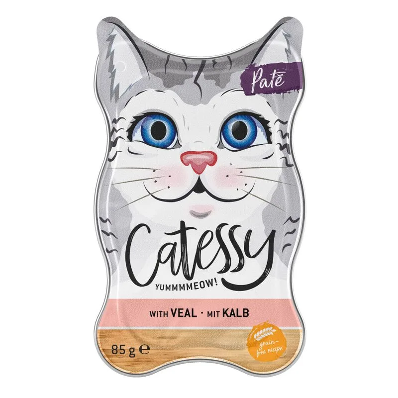 Catessy Vaschette 72 x 85 g Umido per gatto (Patè con vitello)