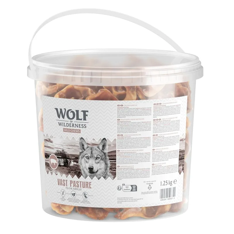 Wolf of Wilderness "Vast Pasture" Orecchie di Maiale (1,25 kg (con contenitore))