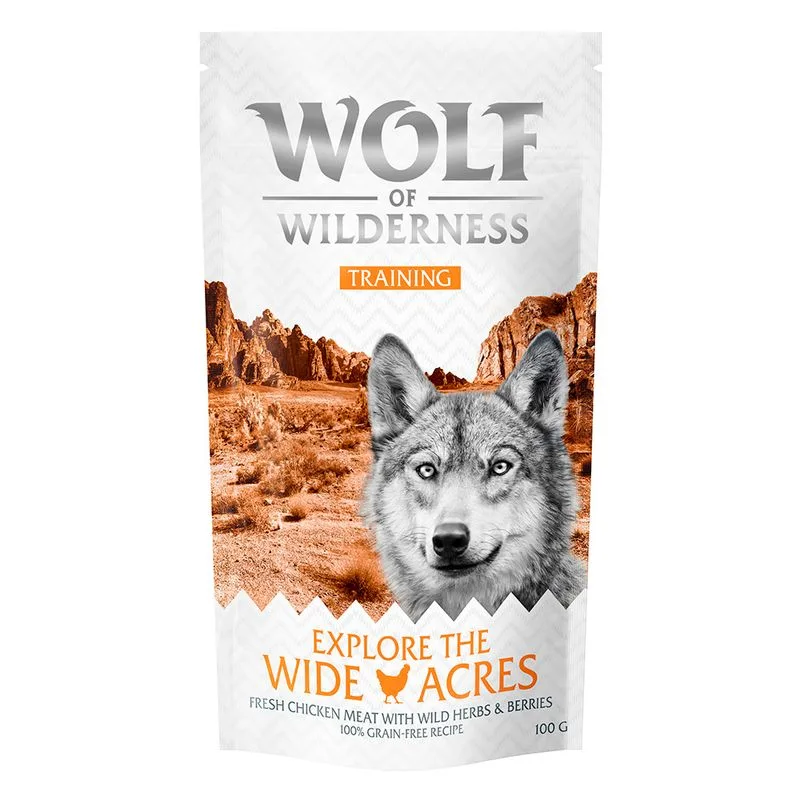 Wolf of Wilderness Training “Explore the Wide Acres” Snack per cane (Set %: 3 x 100 g)
