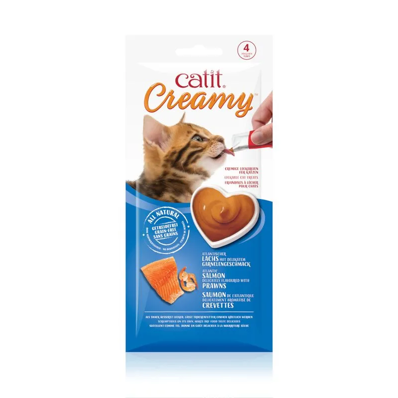 Catit Creamy 4 x 10 g (Salmone e Aroma di gamberetti)