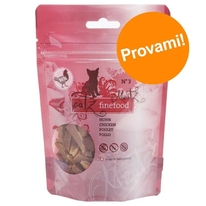 Set prova misto! Snack catz finefood Meatz 5 x 45 g per gatti