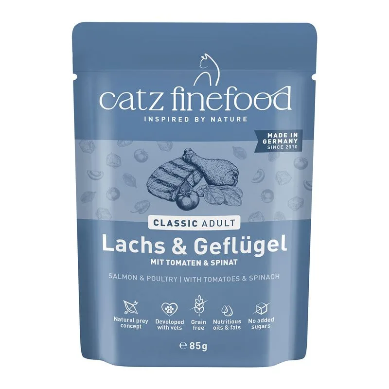 catz finefood 64 x 85 g (Salmone & Pollame)