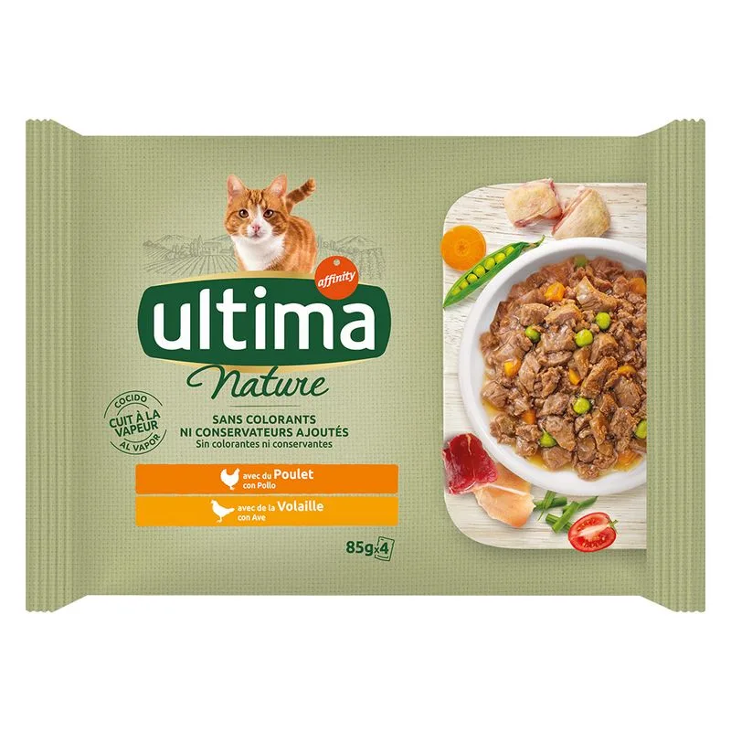 Ultima Cat Nature 4 x 85 g Umido per gatto (Pollame)